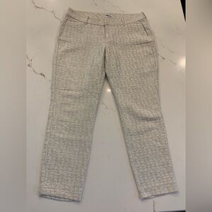 Old Navy Womens Pants White Silver Size 10 The Diva Skinny Ankle Cotton Blend.